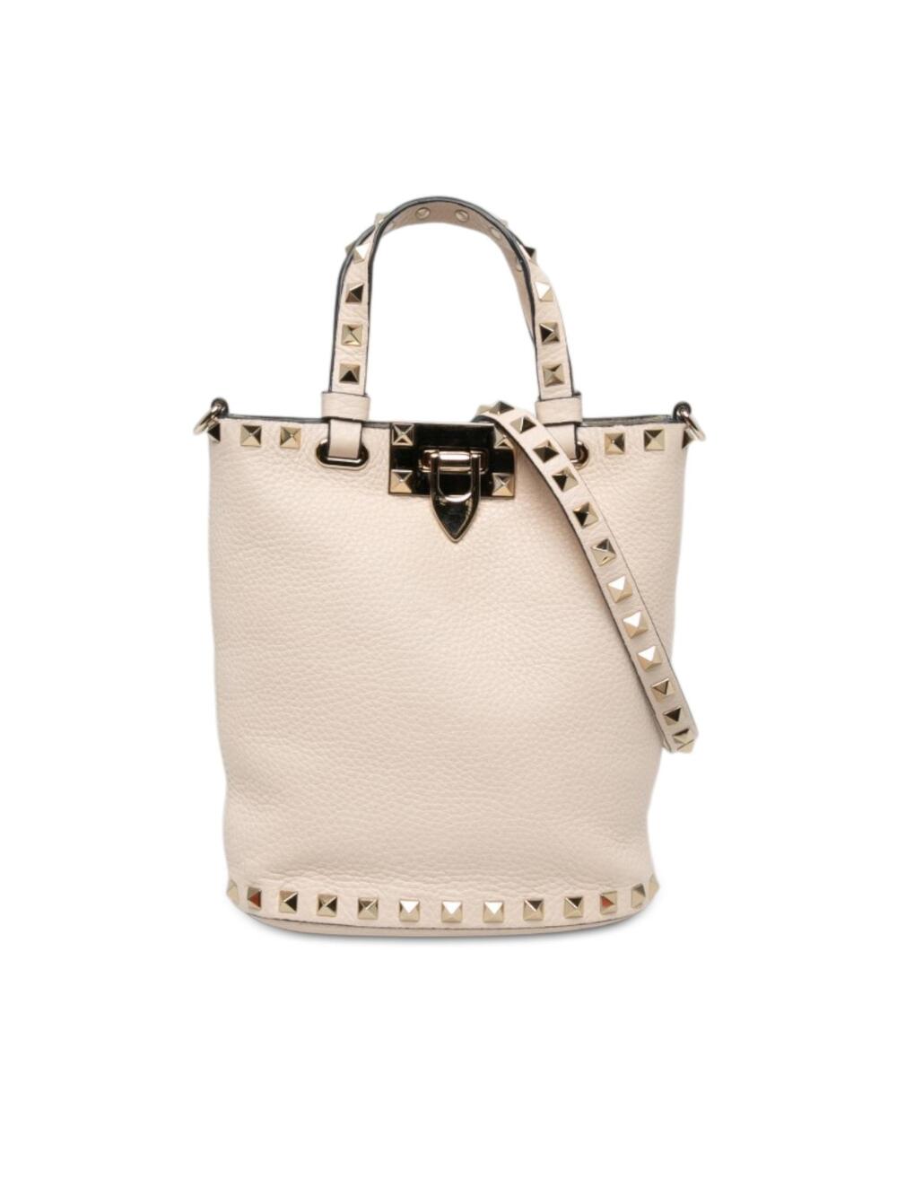 Valentino Leather Rockstud Bucket Bag #368410V57B